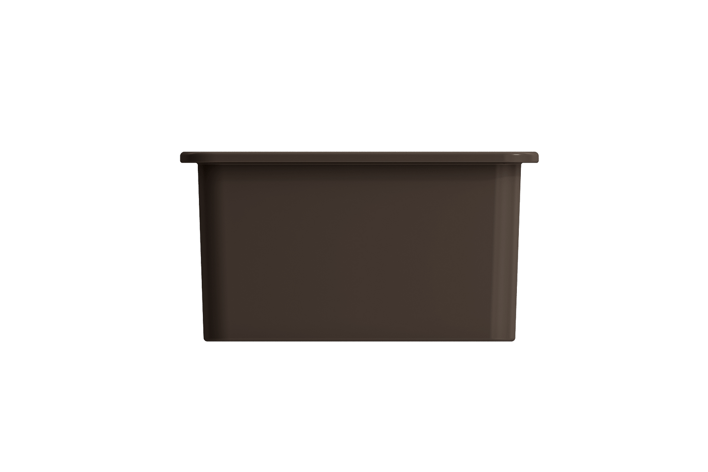 BOCCHI SOTTO 24" Fireclay Dual-Mount Single Bowl Sink with Bottom Grid & Strainer dark brown finish