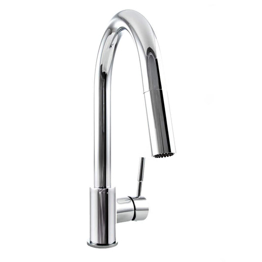 ZLINE Arthur Kitchen Faucet with polished chrome finish and extended reach for maximum workspace coverage.