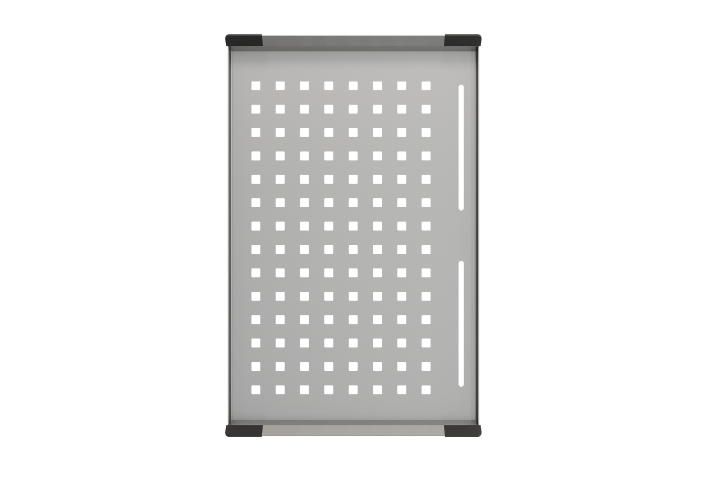 BOCCHI Stainless Steel Colander Tray with Black Silicone Handle Pads, innovative design for food preparation.