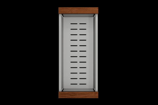 BOCCHI Deep Stainless Steel Colander with Wooden Sapele Handles 2310 0008