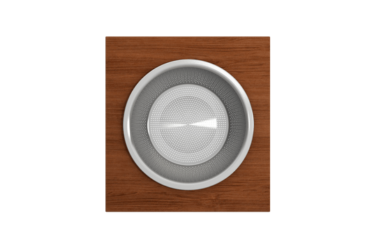 BOCCHI Wood Board with Large Stainless Steel Mixing Bowl & Colander - 2320 0014 top view showcasing the functional design.