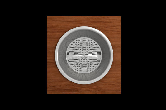 BOCCHI Wood Board with Large Round Stainless Steel Mixing Bowl and Colander F/1616, 1618, 1633 (inner ledge)