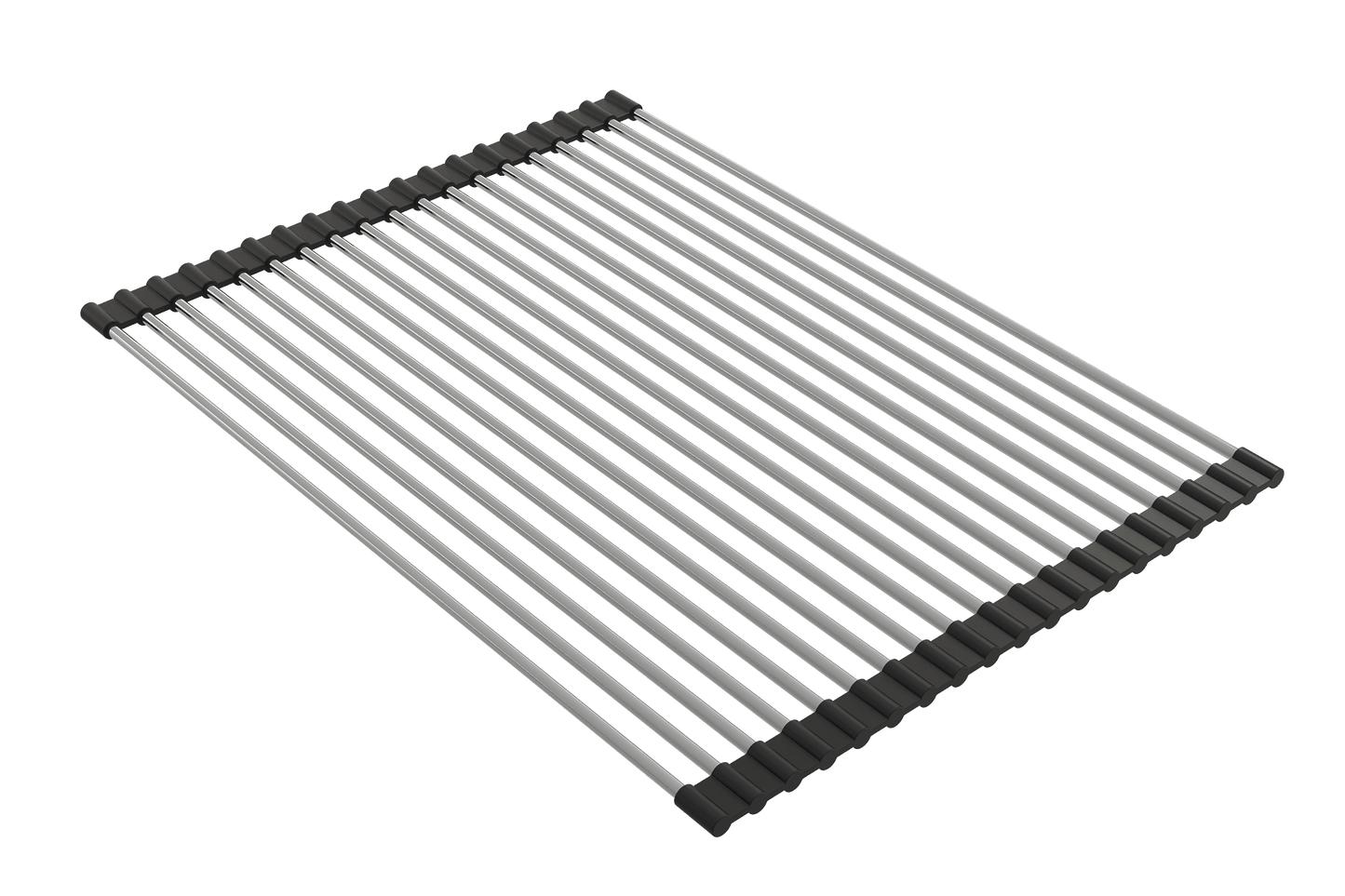 BOCCHI Roller Mat Stainless Steel with Black Edging - 2350 0005 shown on a clear background for versatile kitchen use.