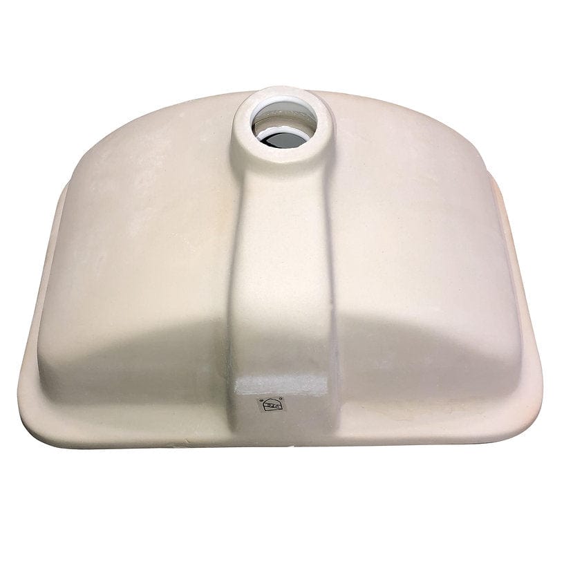 Nantucket 17.125" Undermount Ceramic Bathroom Sink UM-159-W showing the deep scoop design and drain hole.