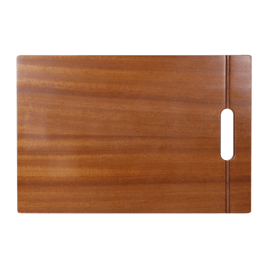 Nantucket 18" Prep Station Sapele Hardwood Cutting Board CB-S18121, showcasing rich golden-brown finish.