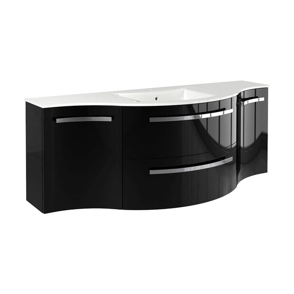 LATOSCANA AMENO 57 Modern Wall Mounted Vanity Unit with Left and Right Concave Cabinets