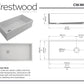 Crestwood 36" Modern Single Bowl Fireclay Sink