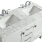 Eviva Aberdeen 48" White Transitional Double Sink Bathroom Vanity with White Carrara Top