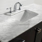 Eviva Aberdeen 60" Espresso Transitional Single Sink Bathroom Vanity with White Carrara Top