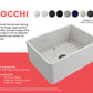 BOCCHI CLASSICO 24" Fireclay Farmhouse Single Bowl Kitchen Sink with protective bottom grid and strainer