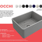BOCCHI CLASSICO 24" Fireclay Farmhouse Single Bowl Kitchen Sink with protective bottom grid and strainer
