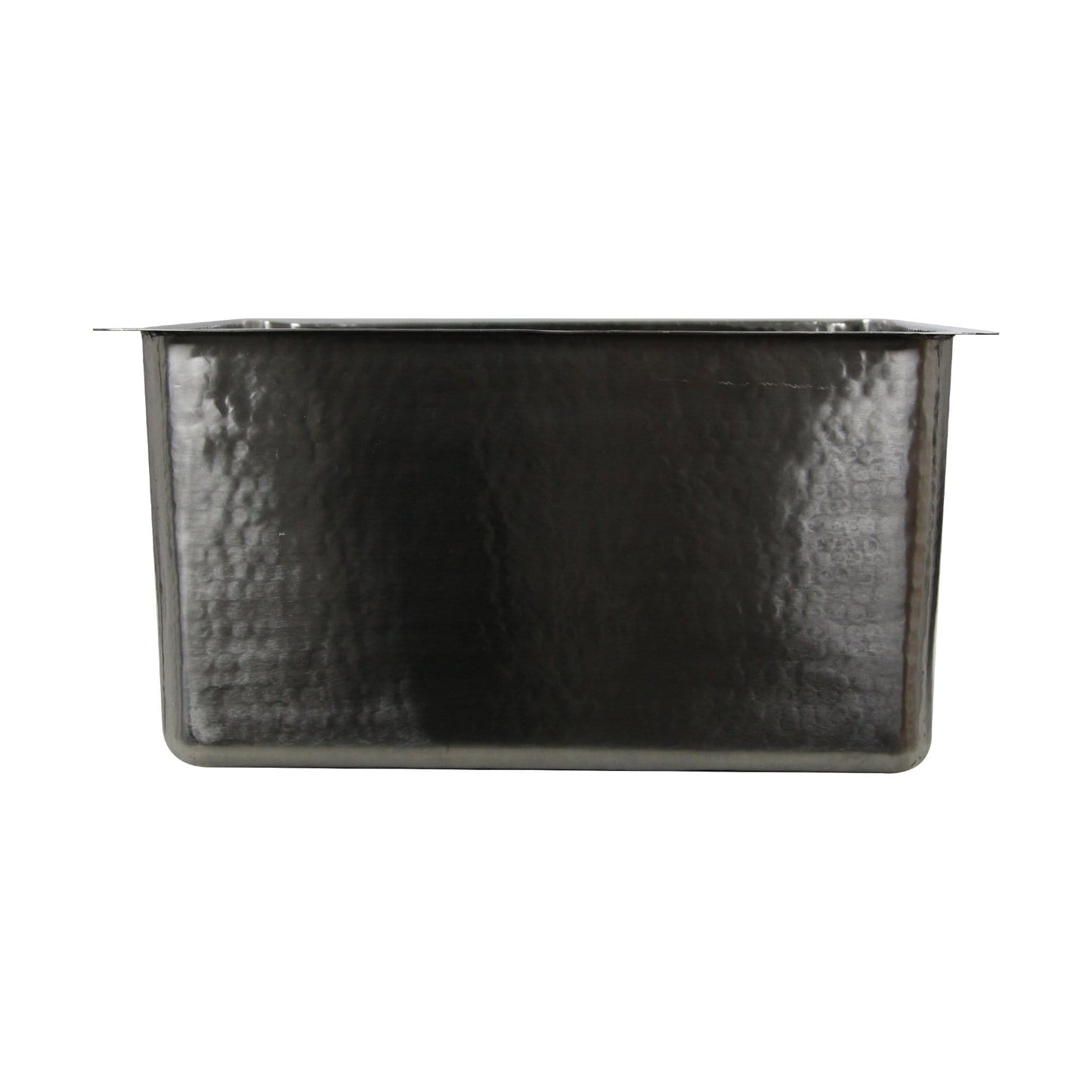 Nantucket 23" Hammered Stainless Steel Rectangle Kitchen/Laundry Sink - KSSH2318-12 side view showcasing hand-hammered texture