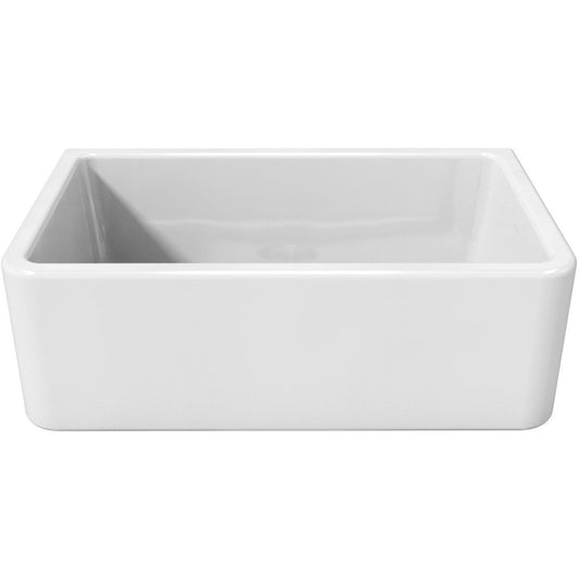 Latoscana 30" Reversible Fireclay Single Bowl Farmhouse Sink - LFS3018W front view