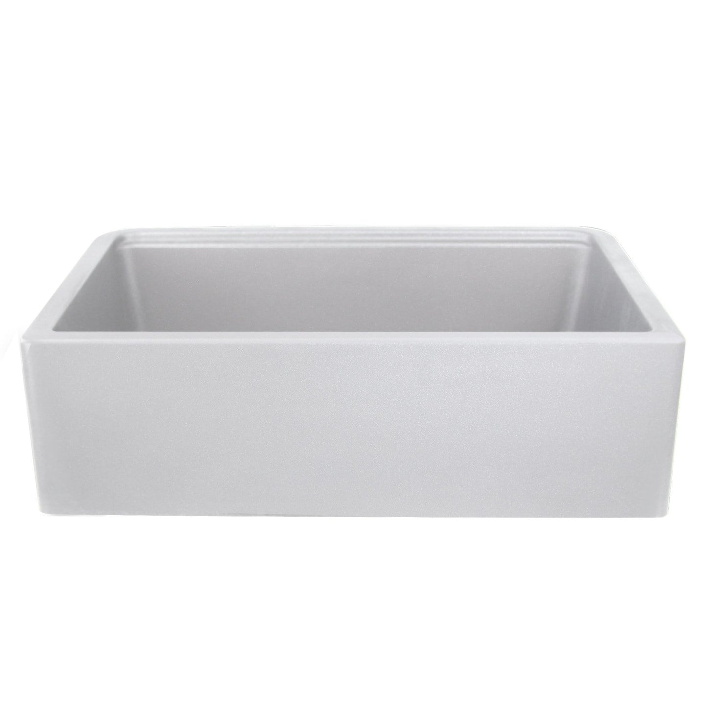 Nantucket 33" Reversible Workstation Granite Composite Apron Sink with Accessory Pack - PR3320-APS-G in grey metallic finish.
