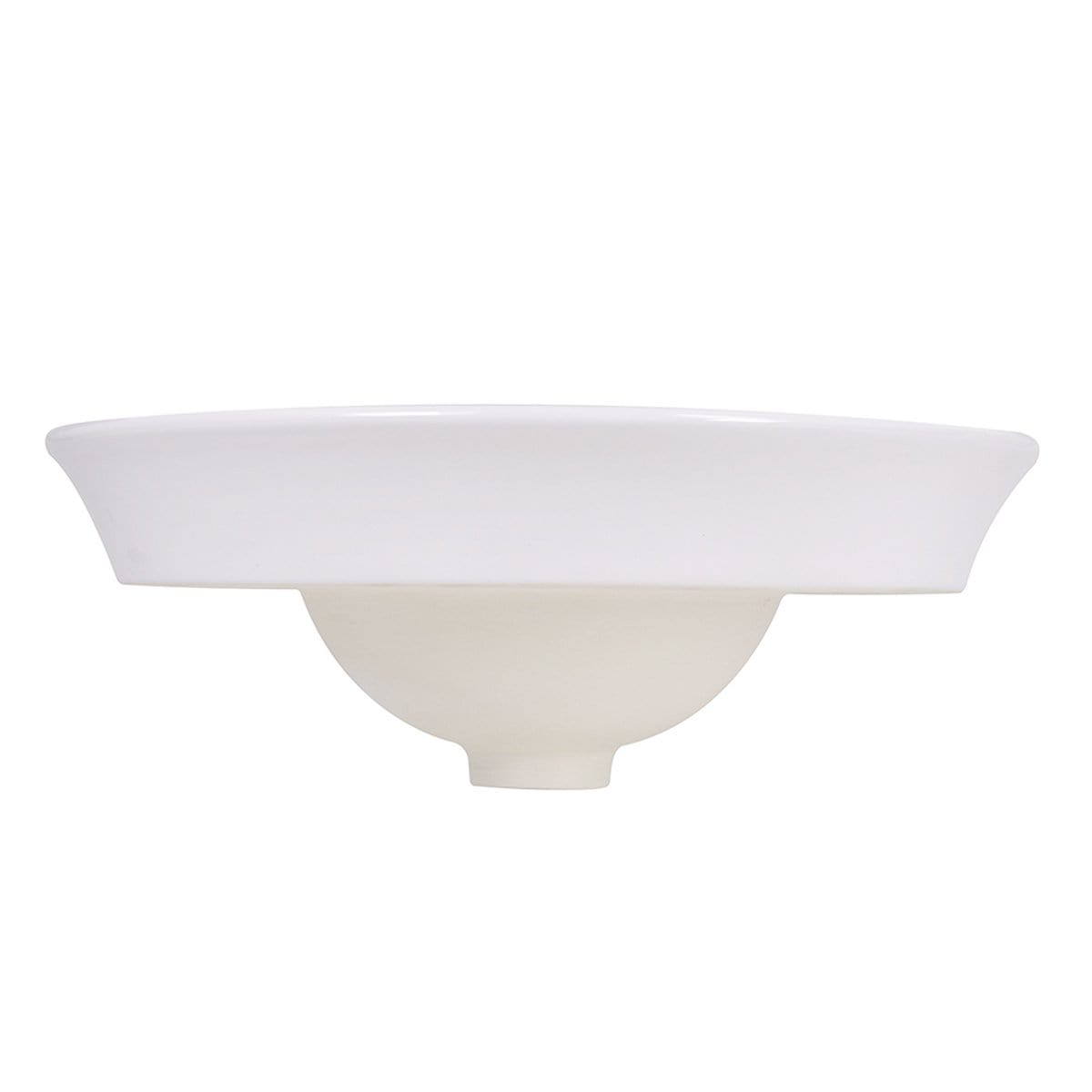 Nantucket Dinard Italian Fireclay Vanity Sink - RC77240W pure white fireclay semi-recessed bathroom sink view profile