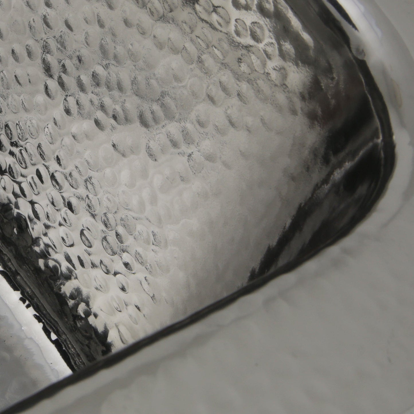 Nantucket 16.5" Stainless Steel Bar Sink SQRS-7 hand-hammered texture showcasing reflective surface details.