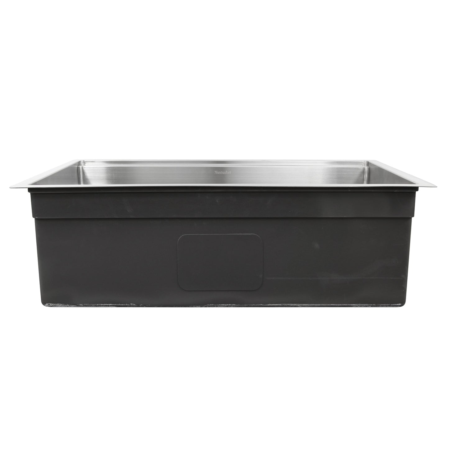 Nantucket 32" Pro Series Prep Station Kitchen Sink SR-PS-3220-16 side view showing stainless steel bowl.