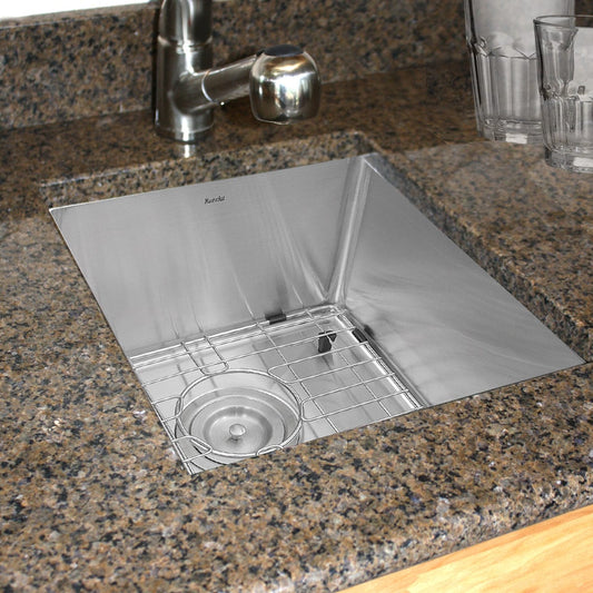 Nantucket 15" Undermount Stainless Steel Bar/Prep Sink SR1815 installed in a stylish countertop.