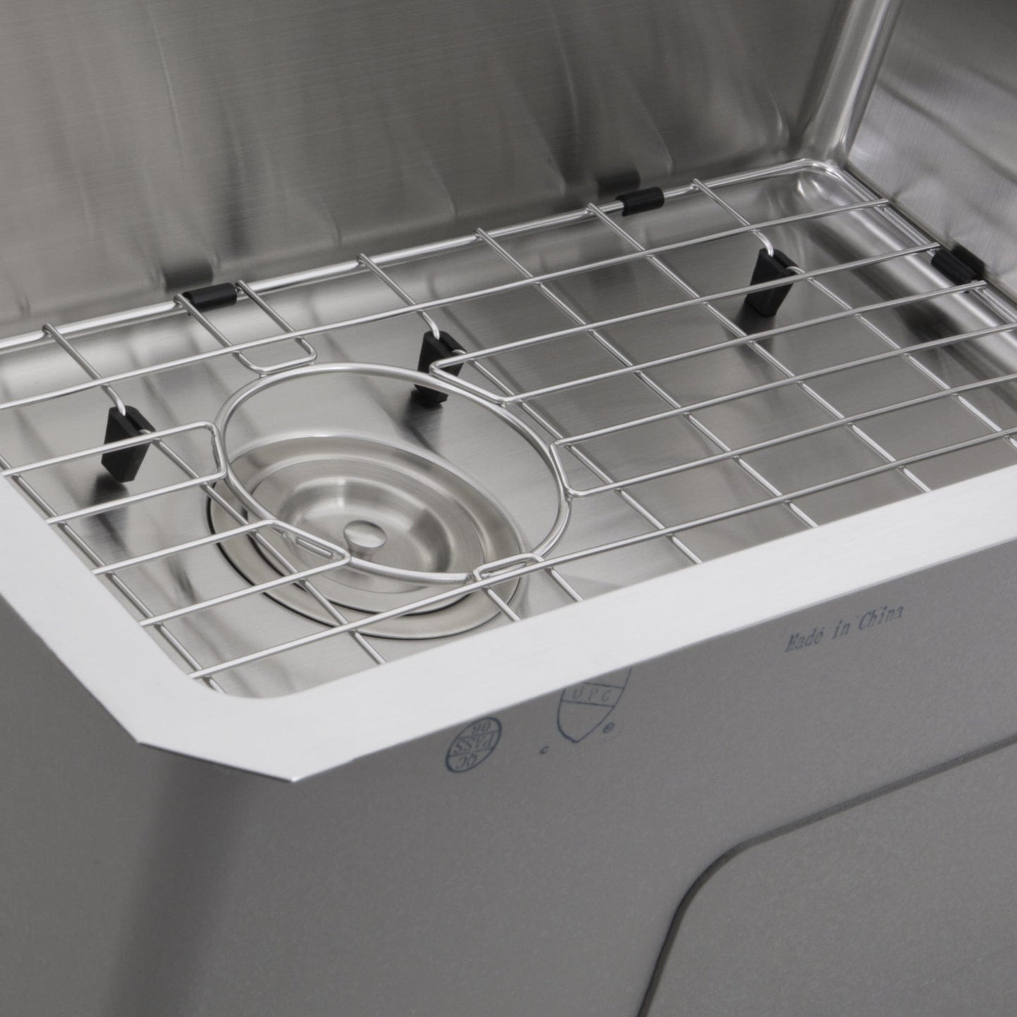 Nantucket 30" Pro Series Undermount Stainless Steel Kitchen Sink SR3018 with a protective grid and circular drain.