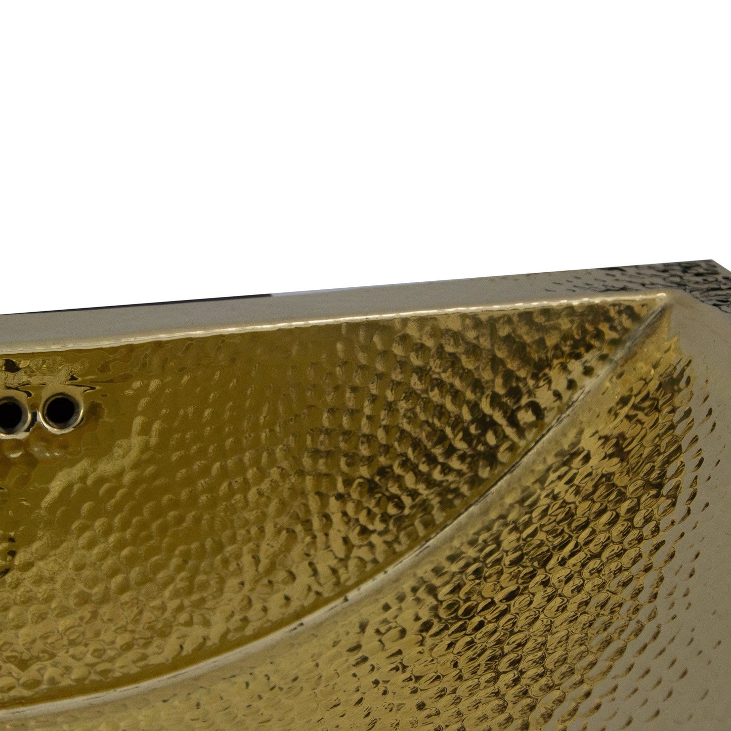 Nantucket 23.5" Hand Hammered Brass Rectangle Undermount Bathroom Sink with Overflow - TRB2416-OF close-up view showing texture and finish