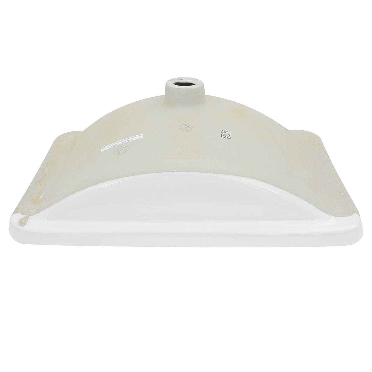 Nantucket 23.5" Undermount Ceramic Vanity Sink UM-2112-W top view showing elegant elongated rectangular design.