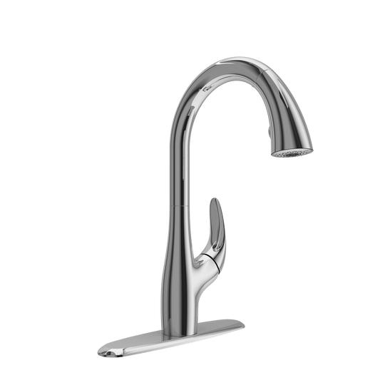 BOCCHI PAGANO 2.0 Pull-Down Kitchen Faucet in polished chrome finish for traditional kitchen design.