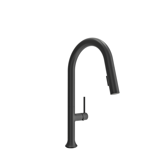 BOCCHI TRONTO 2.0 Pull-Down Kitchen Faucet in sleek black finish for dual spray efficiency.