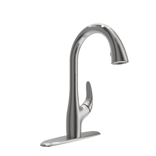 BOCCHI PAGANO 2.0 Pull-Down Kitchen Faucet in sleek stainless steel design.