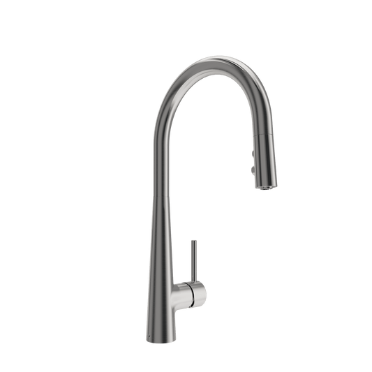 BOCCHI LUGANO 2.0 Pull-Down Kitchen Faucet with a sleek chrome finish and ergonomic design.