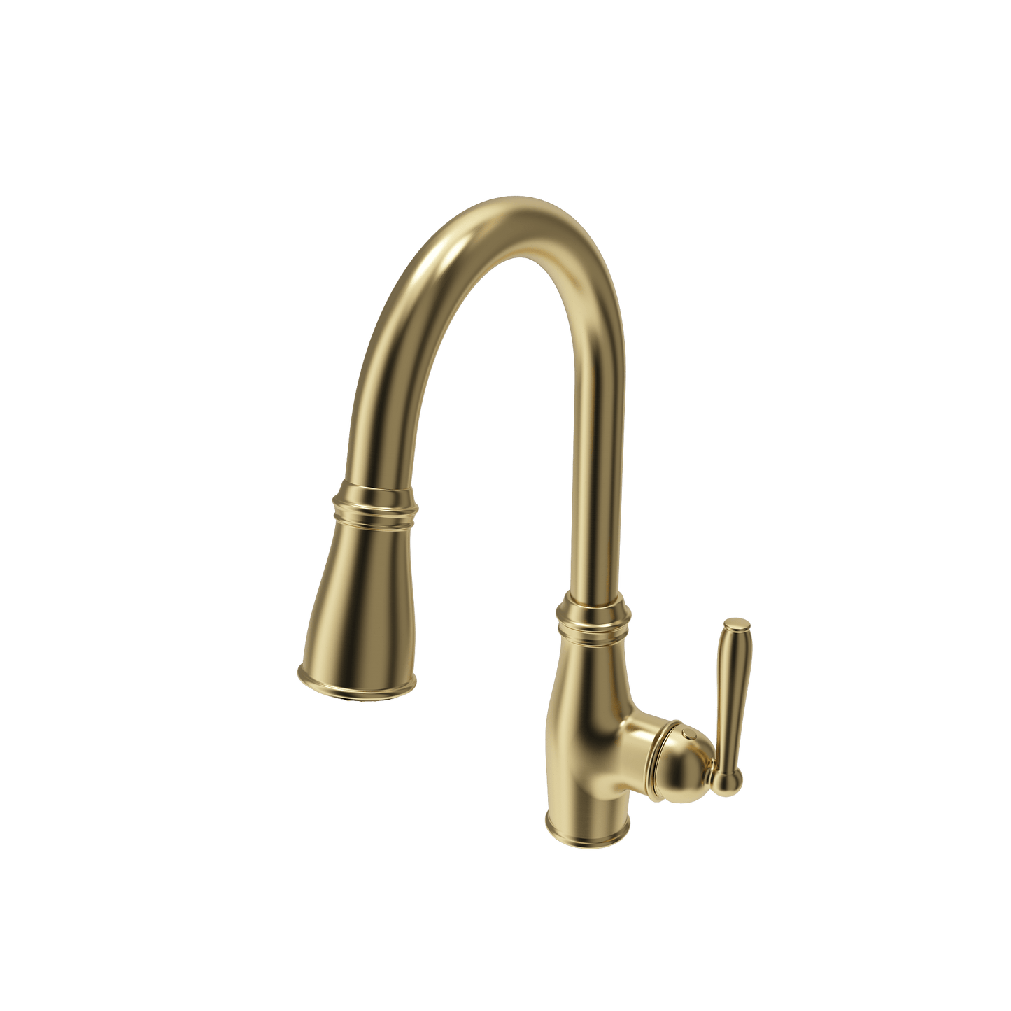 BOCCHI BELSENA 2.0 Pull-Down Kitchen Faucet in polished gold finish with innovative design.