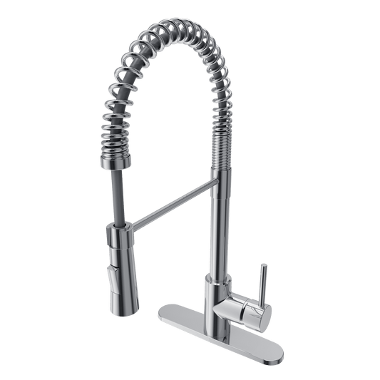 BOCCHI LIVENZA 2.0 Pull-Down Kitchen Faucet in chrome finish with elegant gooseneck design for professional kitchens.