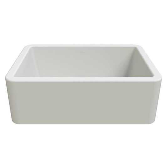 LaToscana Marmorin Series 30" Farmhouse Kitchen Sink front view in white color.