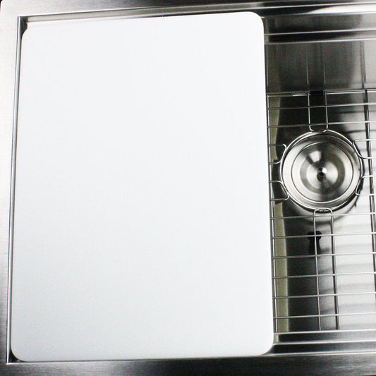 Nantucket 17.75" Cutting Board - CB-ZRPS32 integrated with prep station sink for efficient kitchen workflow.