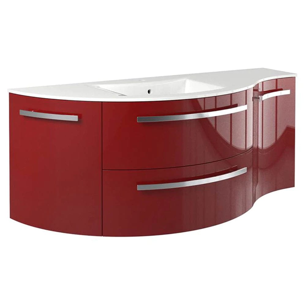 LATOSCANA AMENO 52" Modern Wall Mounted Vanity Unit with Left Round and Right Concave Cabinet