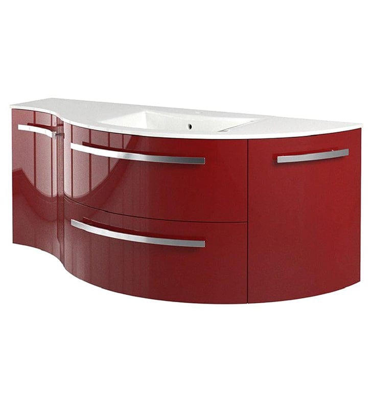 LATOSCANA AMENO 52" Modern Wall Mounted Vanity Unit with Left Concave and Right Rounded Cabinet
