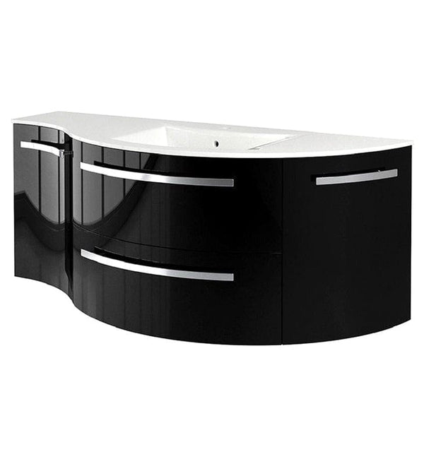 LATOSCANA AMENO 52 Modern Wall Mounted Vanity Unit with Left Concave and Right Rounded Cabinet