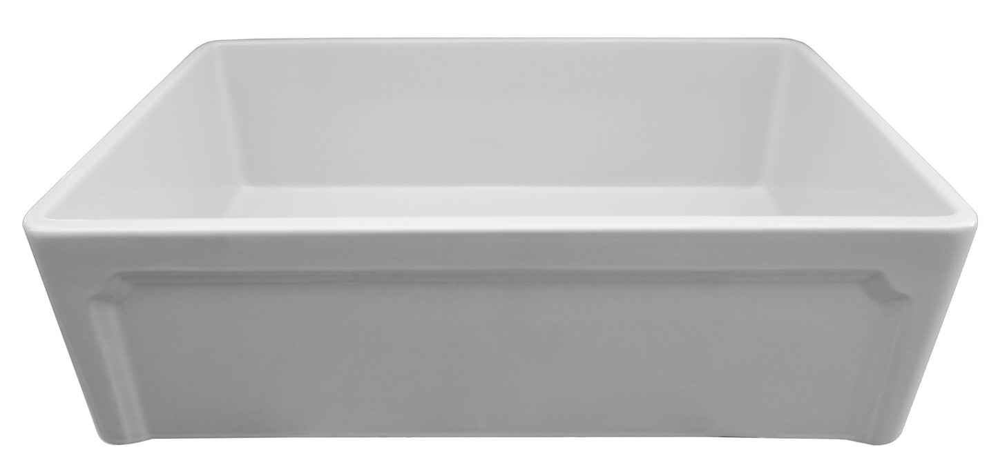 ALFI 30" White Reversible Single Fireclay Farm Kitchen Sink AB3020SB-W