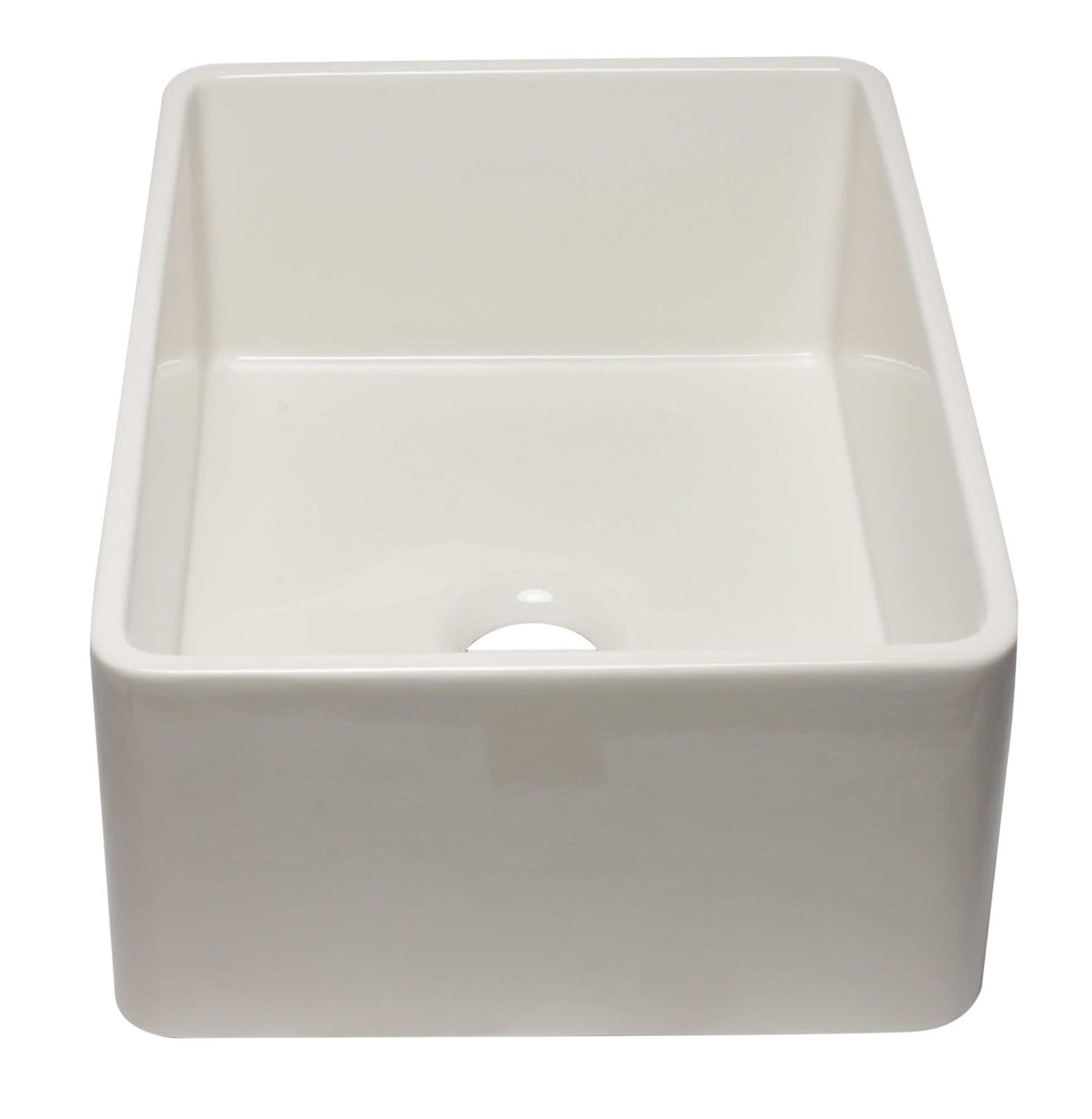 ALFI 30" Biscuit Reversible Single Fireclay Farm Kitchen Sink AB3020SB-B showing a spacious, rectangular design in warm biscuit color.