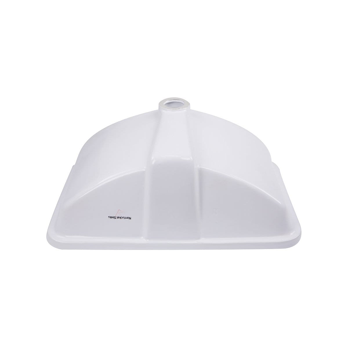 Nantucket 18" x 12" Glazed Bottom Undermount Rectangle Ceramic Bathroom Sink - GB-18x12-W top view