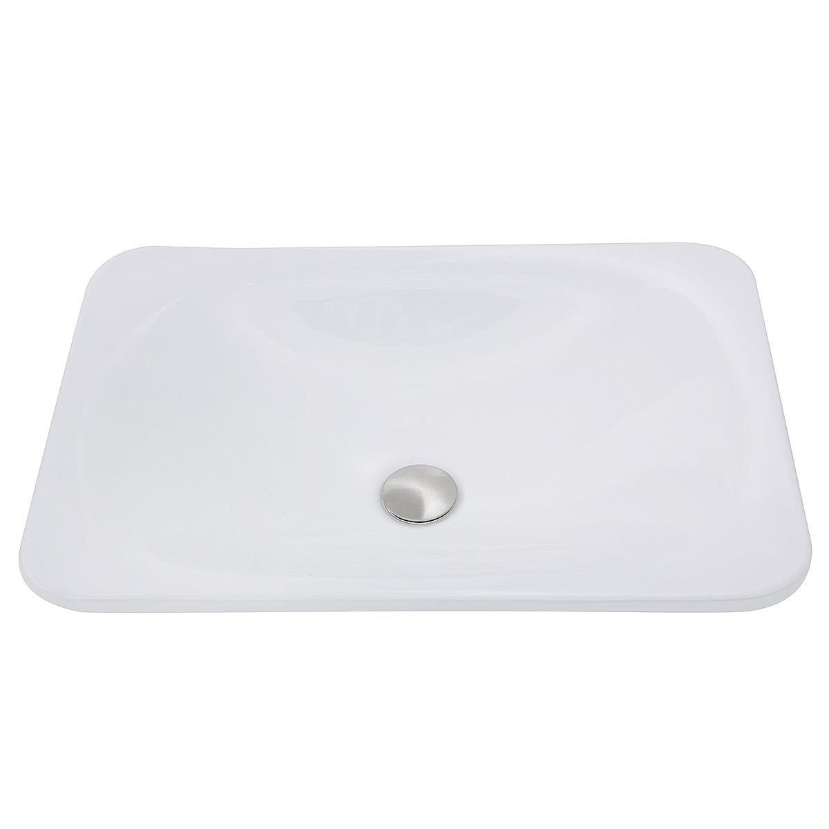 Nantucket 21" Rectangular Drop-In Ceramic Vanity Sink - DI-2114-R in pristine white, showcasing a modern design.