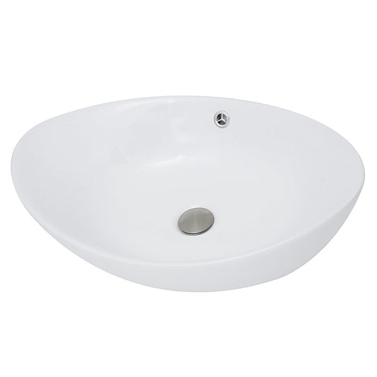 Nantucket Oblong White Vessel Sink - NSV305 featuring a sleek, contemporary design for modern bathrooms.