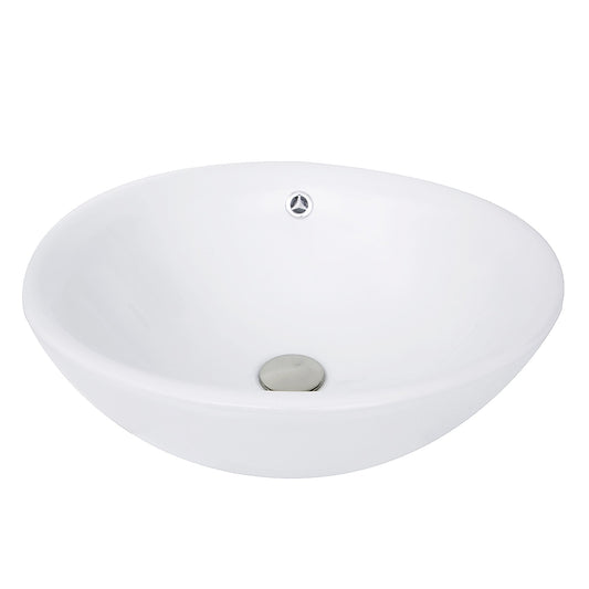 Nantucket Round White Vessel Sink With Overflow - NSV218