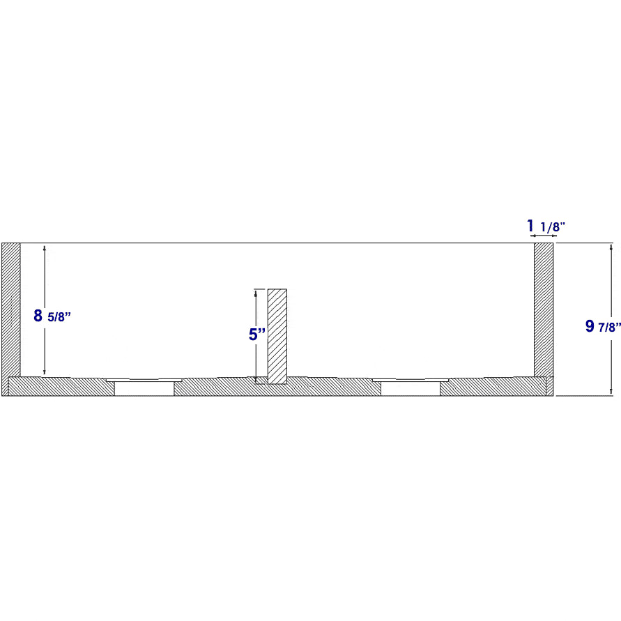 Diagram showing dimensions of ALFI BRAND 33" Double Bowl Bamboo Farmhouse Sink - AB3321 with measurements labeled.