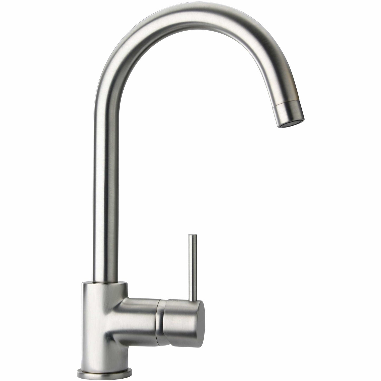 LATOSCANA Elba Single Handle Pull-Out Kitchen Faucet Chrome front view in brushed nickel finish
