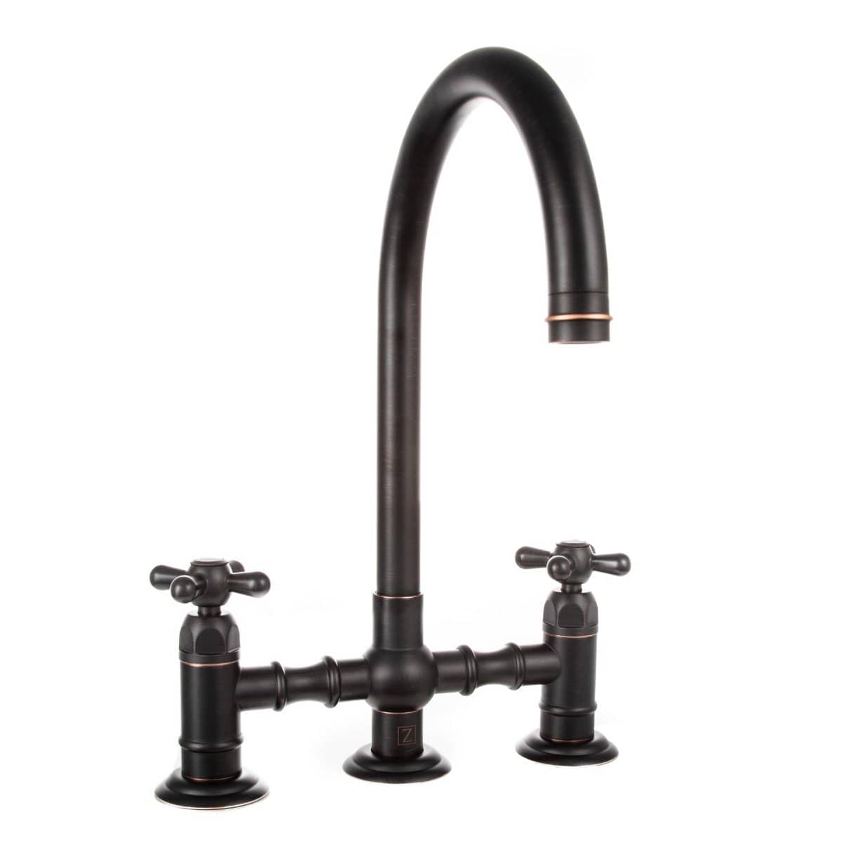 ZLINE Mona Chrome Widespread Kitchen Faucet MNA-KF-CH with black finish and dual handles.