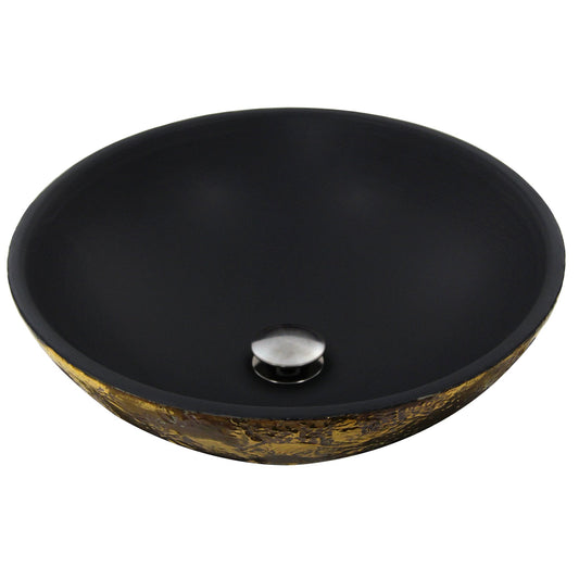 Nantucket Drake Fireclay Hand-Decorated Vanity Sink, Matte Black - RC7040GMS-MB