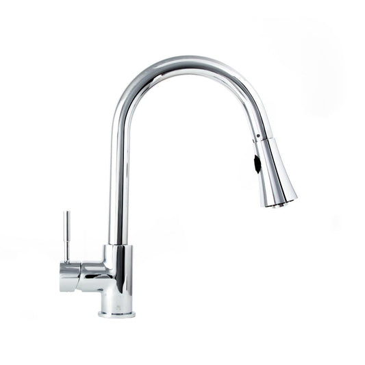 ZLINE Edison Chrome Kitchen Faucet EDS-KF-CH showcasing its industrial design and modern functionality.