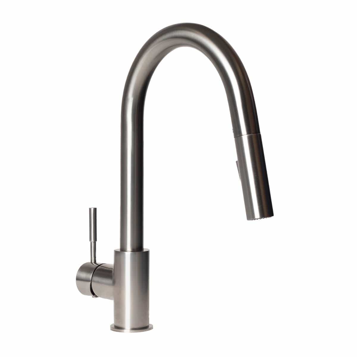 ZLINE Gemini Kitchen Faucet featuring a compact design with pull-down sprayer for modern kitchen versatility.