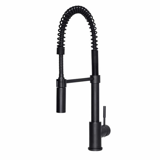 ZLINE Sierra Kitchen Faucet featuring a sleek black design and innovative pull-down spray wand for a modern kitchen.