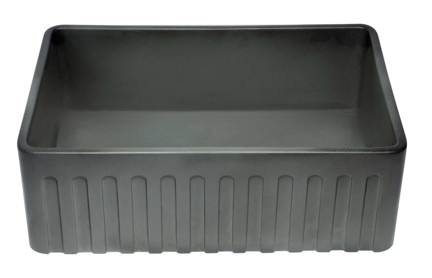 ALFI 30" Concrete Color Reversible Fireclay Farmhouse Sink with textured matte finish